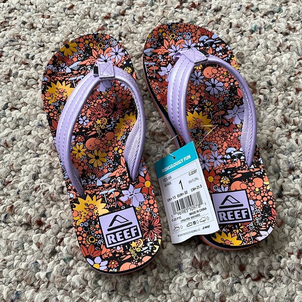 Reef Flip Flops Size Kids 1 NWT